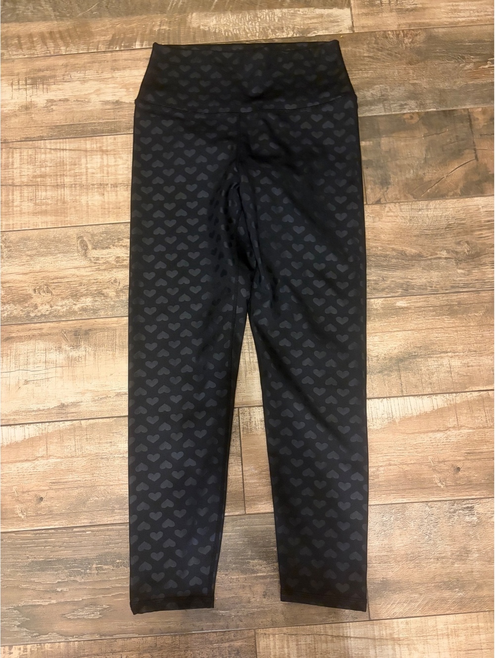 Balance Collection by Marika Black Leggings with Shiny Hearts Pattern Size M